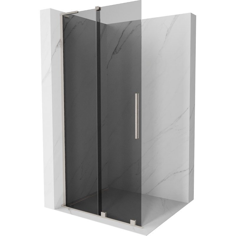 Mexen Velar L stumdomoji dušo siena Walk-in 90 x 200 cm, grafitas 8 mm, šlifuotas nikelis - 871-090-003-43-97