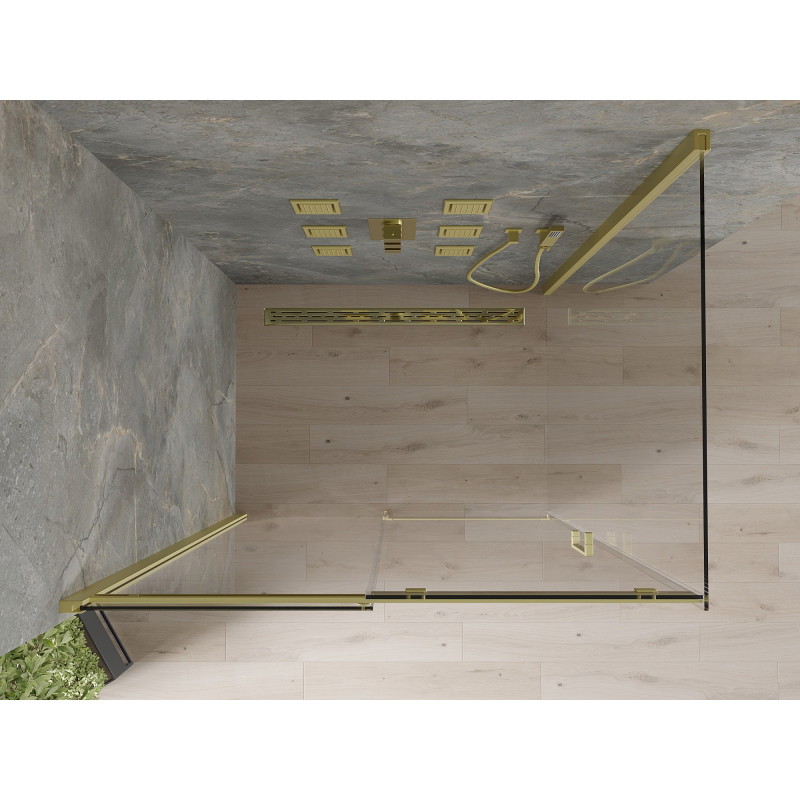 Mexen Omega stumdomoji dušo kabina 120 x 90 cm, skaidri, auksinė - 825-120-090-50-00