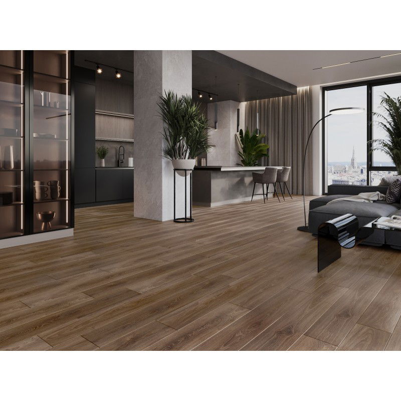 Mexen San Juan vinilinių plokščių pavyzdys 1240 x 182 mm SPC 6,5 mm, pagrindas IXPE 1,5 mm, 4 V-fuga, Ąžuolas - F1049-S