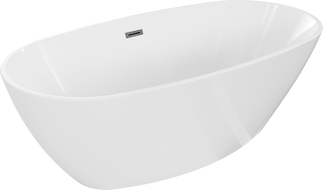 Mexen Eris laisvai stovinti vonia 180 x 95 cm, balta, šlifuotas pistoletinės pilkos spalvos - 53441809500-66
