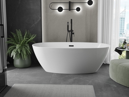 Mexen Eris laisvai stovinti vonia 180 x 95 cm, balta, juoda perliejimo anga - 53441809500-70