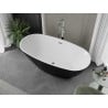 Mexen Eris laisvai pastatoma vonia 180 x 95 cm, balta/juoda, chromuota perpylimo anga - 53441809575-01