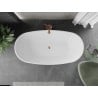 Mexen Eris laisvai pastatoma vonia 180 x 95 cm, balta/juoda, šepečiu valyta varinė - 53441809575-65