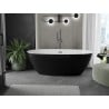 Mexen Eris laisvai pastatoma vonia 180 x 95 cm, balta/juoda, perpylimui gun grey šlifuotas - 53441809575-66