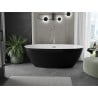 Mexen Eris laisvai pastatoma vonia 180 x 95 cm, balta/juoda, šlifuotas nikelis - 53441809575-97
