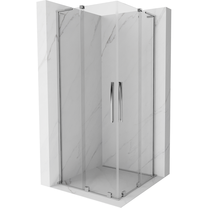 Mexen Velar L Duo stumdoma dušo kabina 80 x 80 cm, skaidri, chromas - 871-080-080-02-03-01