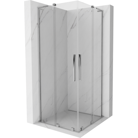 Mexen Velar L Duo stumdoma dušo kabina 80 x 80 cm, skaidri, chromas - 871-080-080-02-03-01
