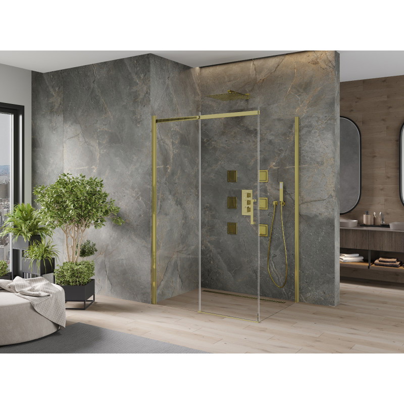 Mexen Omega stumdomas dušo kabinas 140 x 90 cm, permatomas, auksinis - 825-140-090-50-00