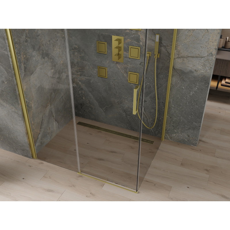 Mexen Omega stumdomas dušo kabinas 140 x 90 cm, permatomas, auksinis - 825-140-090-50-00