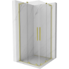 Mexen Velar L Duo slankiojanti dušo kabina 80 x 80 cm, skaidri, šlifuotas auksas - 871-080-080-02-03-55