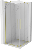 Mexen Velar L Duo slankiojanti dušo kabina 80 x 80 cm, skaidri, šlifuotas auksas - 871-080-080-02-03-55