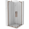 Mexen Velar L Duo stumdoma dušo kabina 90 x 90 cm, skaidri, rausvas auksas - 871-090-090-02-03-60