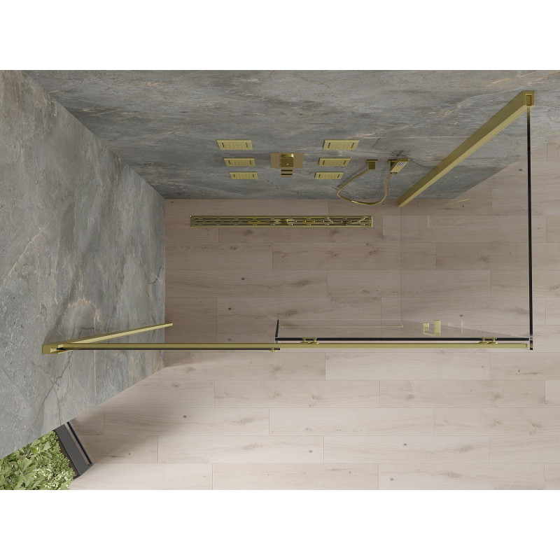 Mexen Omega stumiama dušo kabina 140 x 70 cm, permatoma, auksinė - 825-140-070-50-00
