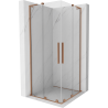 Mexen Velar L Duo slankiojančioji dušo kabina 80 x 80 cm, permatoma, šepečiu poliruota varis - 871-080-080-02-03-65