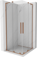 Mexen Velar L Duo slankiojančioji dušo kabina 80 x 80 cm, permatoma, šepečiu poliruota varis - 871-080-080-02-03-65