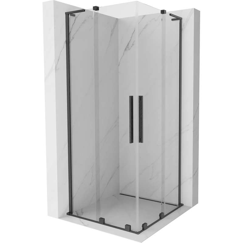 Mexen Velar L Duo stumdomas dušo kabinas 80 x 80 cm, permatomas, šlifuota ginklų pilka - 871-080-080-02-03-66