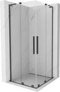 Mexen Velar L Duo stumdomoji dušo kabina 80 x 80 cm, permatoma, šlifuota pistoletų pilka - 871-080-080-02-03-66