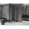 Mexen Velar L Duo stumdomoji dušo kabina 80 x 80 cm, skaidri, juoda - 871-080-080-02-03-70