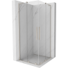 Mexen Velar L Duo stumdomas dušo kabinas 80 x 80 cm, skaidrus, šlifuotas nikelis - 871-080-080-02-03-97