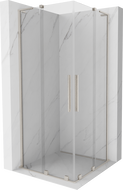 Mexen Velar L Duo stumdomas dušo kabina 90 x 90 cm, permatoma, šlifuotas nikelis - 871-090-090-02-03-97