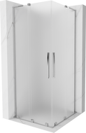 Mexen Velar L Duo slankiojamasis dušo kabina 100 x 100 cm, matinė, chromas - 871-100-100-02-33-01