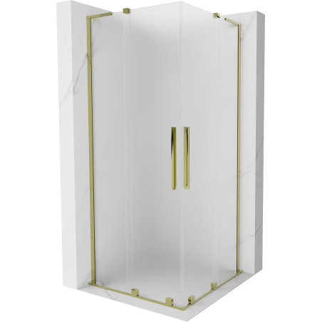 Mexen Velar L Duo stumdomoji dušo kabina 80 x 80 cm, matinė, auksinė - 871-080-080-02-33-50