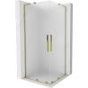 Mexen Velar L Dviguba slankioji dušo kabina 90 x 90 cm, matinis, auksinė - 871-090-090-02-33-50