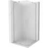 Mexen Velar L Duo stumdomos dušo kabina 80 x 80 cm, matinė, šlifuotas nikelis - 871-080-080-02-33-97