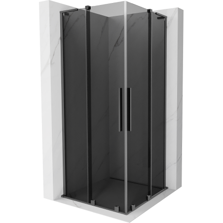 Mexen Velar L Duo slankiojamas dušo kabinos 80 x 80 cm, grafitas, gun metal - 871-080-080-02-43-95