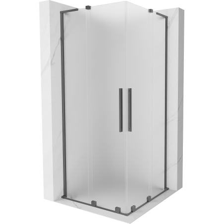 Mexen Velar L Duo stumdomos dušo kabina 80 x 80 cm, matinė, ginkluotas metalas - 871-080-080-02-33-95