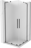 Mexen Velar L Duo stumdomas dušo kabina 80 x 80 cm, matinė, ginklų metalas - 871-080-080-02-33-95