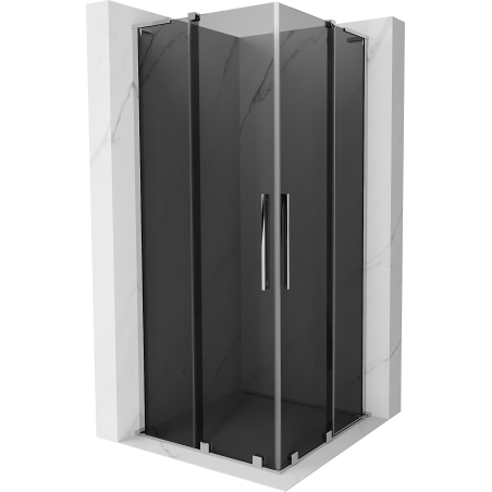 Mexen Velar L Duo stumdomas dušo kabinas 80 x 80 cm, grafitas, chromas - 871-080-080-02-43-01