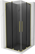 Mexen Velar L Duo stumdomos dušo kabina 80 x 80 cm, grafitas, šlifuotas auksas - 871-080-080-02-43-55