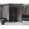 Mexen Velar L Duo stumdomoji dušo kabina 80 x 80 cm, grafitas, rožinis auksas - 871-080-080-02-43-60