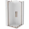 Mexen Velar L Duo stumdomas dušo kabinas 80 x 80 cm, matinė, rožinis auksas - 871-080-080-02-33-60