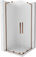 Mexen Velar L Duo stumdomų durų dušo kabina 90 x 90 cm, matinė, rožinis auksas - 871-090-090-02-33-60