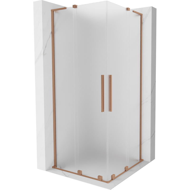 Mexen Velar L Duo stumdomo dušo kabina 80 x 80 cm, matinė, šlifuotas varis - 871-080-080-02-33-65