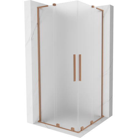 Mexen Velar L Duo stumdomo dušo kabina 80 x 80 cm, matinė, šlifuotas varis - 871-080-080-02-33-65