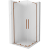Mexen Velar L Duo stumdomo dušo kabina 80 x 80 cm, matinė, šlifuotas varis - 871-080-080-02-33-65