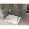 Mexen Omega stiklinė dušo kabina 110 x 80 cm, skaidri, auksinė + Flat padėklas - 825-110-080-50-00-4010