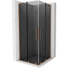 Mexen Velar L Duo stumdomas dušo kabinas 80 x 80 cm, grafitas, šlifuotas varis - 871-080-080-02-43-65