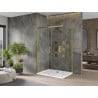 Mexen Omega stumdoma dušo kabina 110 x 80 cm, Skaidrus, Auksinė + dušo padėklas Flat - 825-110-080-50-00-4010