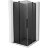 Mexen Velar L Duo stumdomas dušo kabinas 90 x 90 cm, grafitas, gun gray šlifuotas - 871-090-090-02-43-66