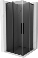 Mexen Velar L Duo stumdomas dušo kabinas 90 x 90 cm, grafitas, gun gray šlifuotas - 871-090-090-02-43-66