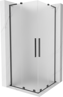 Mexen Velar L Duo slankioji dušo kabina 90 x 90 cm, matinė, gun gray šlifuota - 871-090-090-02-33-66