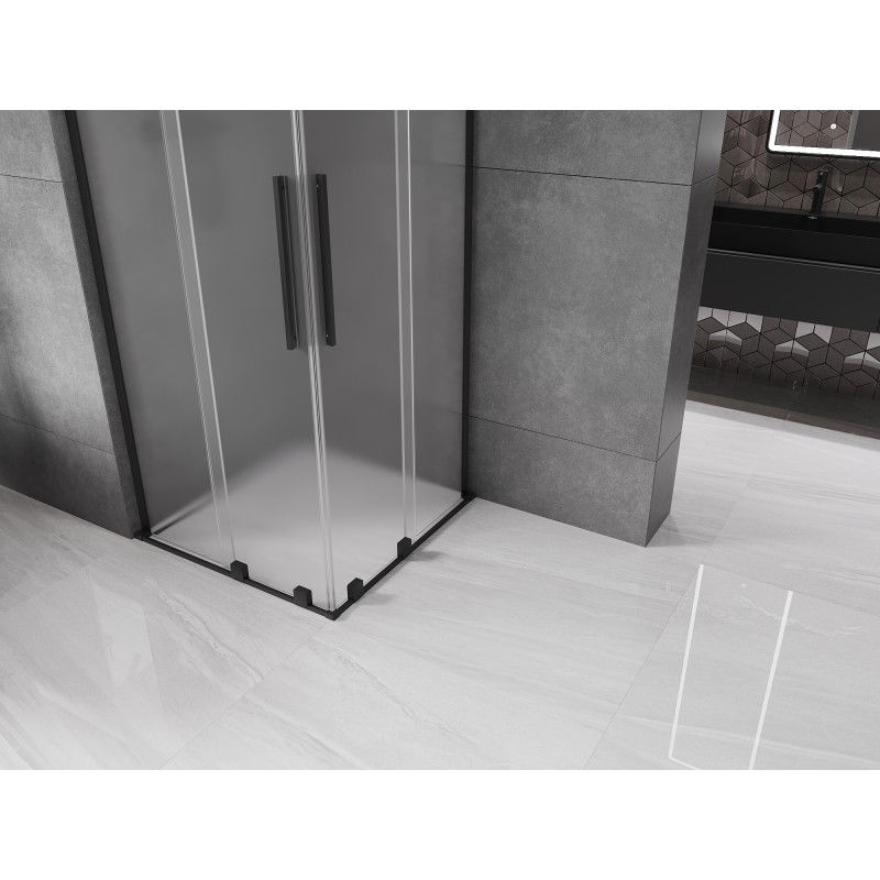 Mexen Velar L Duo stumdomos dušo kabina 80 x 80 cm, matinis, juoda - 871-080-080-02-33-70