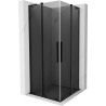 Mexen Velar L Duo stumdomas dušo kabina 90 x 90 cm, grafitas, juoda - 871-090-090-02-43-70