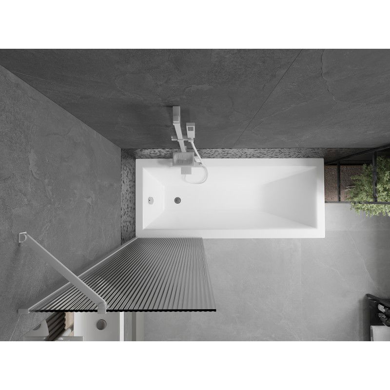 Mexen Next vonios pertvara su viena dalimi 60 x 150 cm, dryžiai, balta - 895-060-000-00-09-20