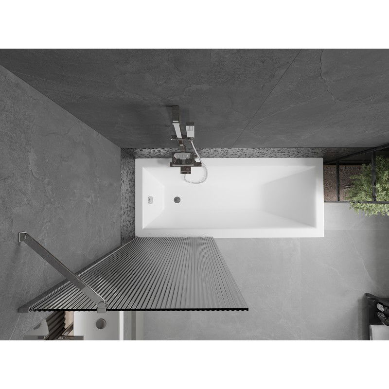 Mexen Next vieno lapo vonios pertvara 70 x 150 cm, dryžuotas, chromas - 895-070-000-00-09-01