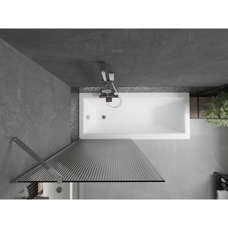 Mexen Next vonios ekranas 1-duris 80 x 150 cm, juostelės, chromas - 895-080-000-00-09-01